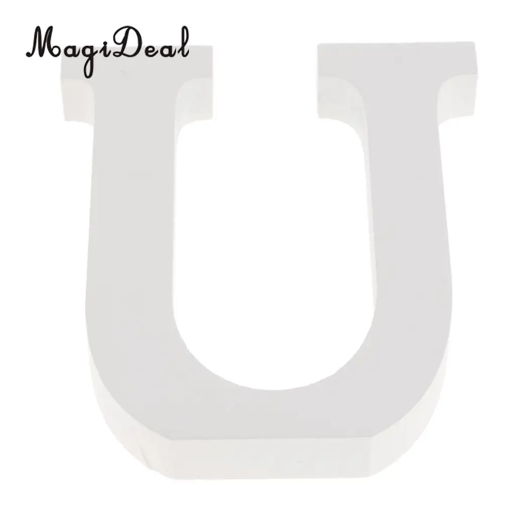 Wooden Alphabet DIY Block Words Sign Hanging Decor Letter for Home Bedroom Office Wedding Party Decor White