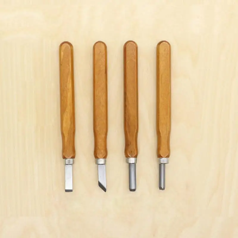 4Pcs one Set Ручка для рукоделия, нож для резьбы по дереву, инструменты для резьбы по дереву, инструменты для хобби, рукоделия, режущий гравер, скальпель - Тип лезвия: 4Pcs one Set