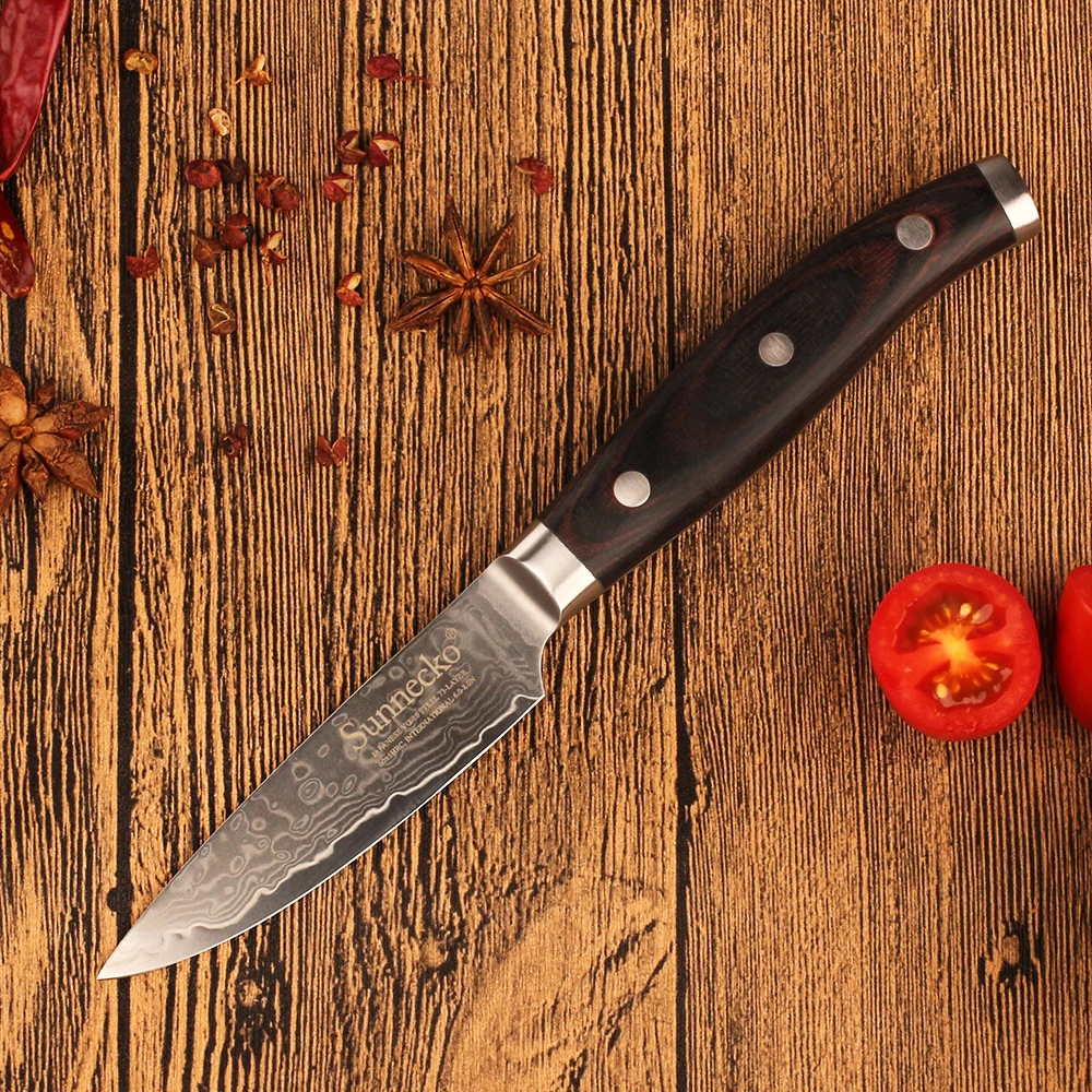Buy Sunnecko 3.5" Damascus Fruit Paring Knife Japanese