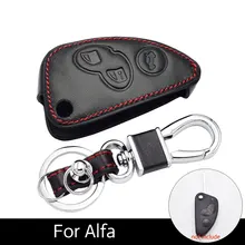Car Key Case Leather Key Chain Folding Luggage Bag Accessories for Alfa Romeo 147 156 166 GT JTD TS Remote Shell Carriers Shell okeytech for alfa key 3 buttons flip folding uncut sip22 blade replace remote car key shell for alfa romeo 147 156 166 gt