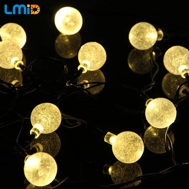 LMID солнечные лампы хрустальный шар водонепроницаемый красочный Сказочный открытый солнечный светильник для сада рождественской вечеринки декоративный светильник s