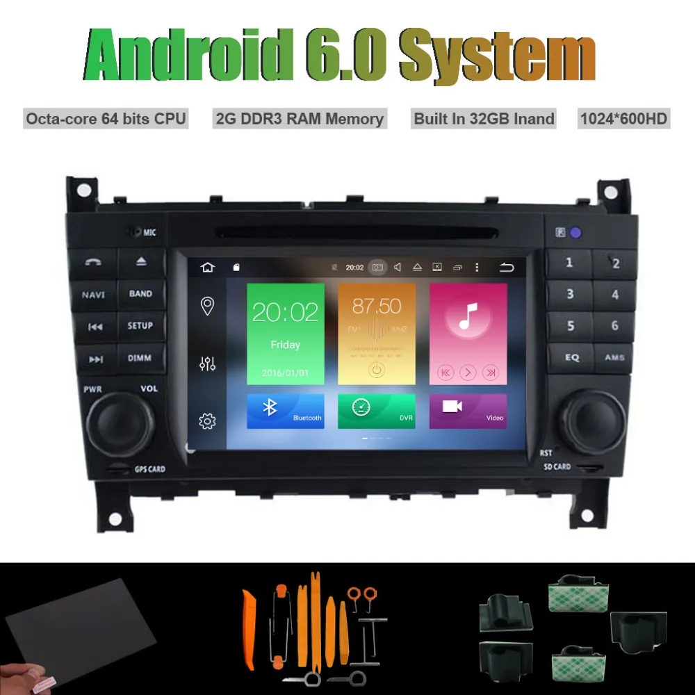 Android 6 0 Octa core CAR DVD PLAYER for MERCEDES BENZ C CLASS CLC W203 G