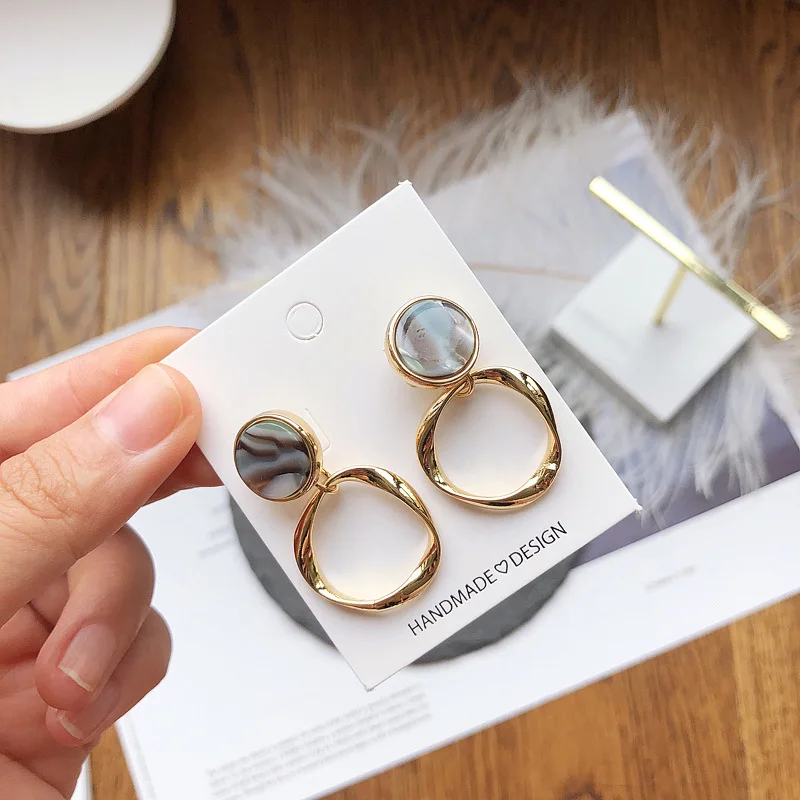 Classic Acrylic Geometric Women Dangle Earrings Irregular Round Earrings For Women Drops Earrings Bohemian Earrings