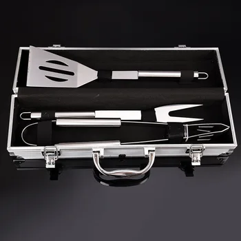 

3Pcs/Set Box Package BBQ Tool Utensil SUS 304 Stainless Steel Cooking Barbecue Camping Supper-quality Outdoor Accessorie