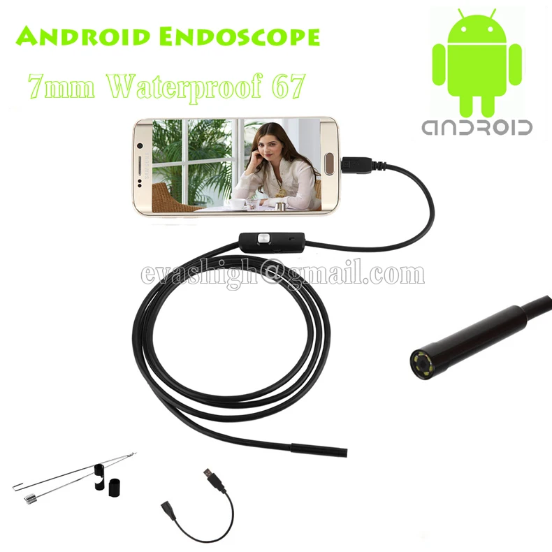 5pcs 7mm 1m rigid medical ear dental nasal endoscope android camera video mini hd laparoscopic inspection magnifier with 6 led