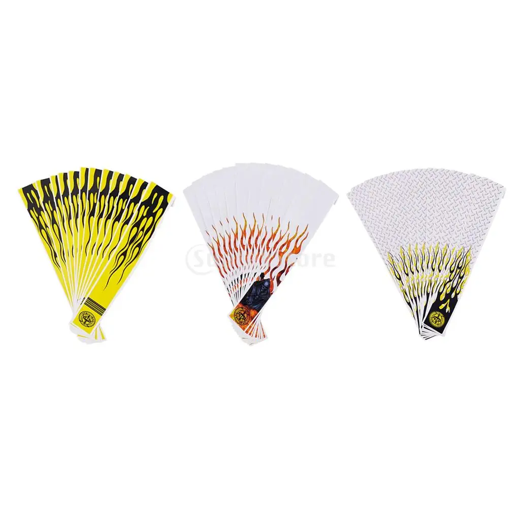12pcs Durable Archery Arrow Adhesive Stickers Wraps 27cm x 3cm Fluorescent Yellow/ White