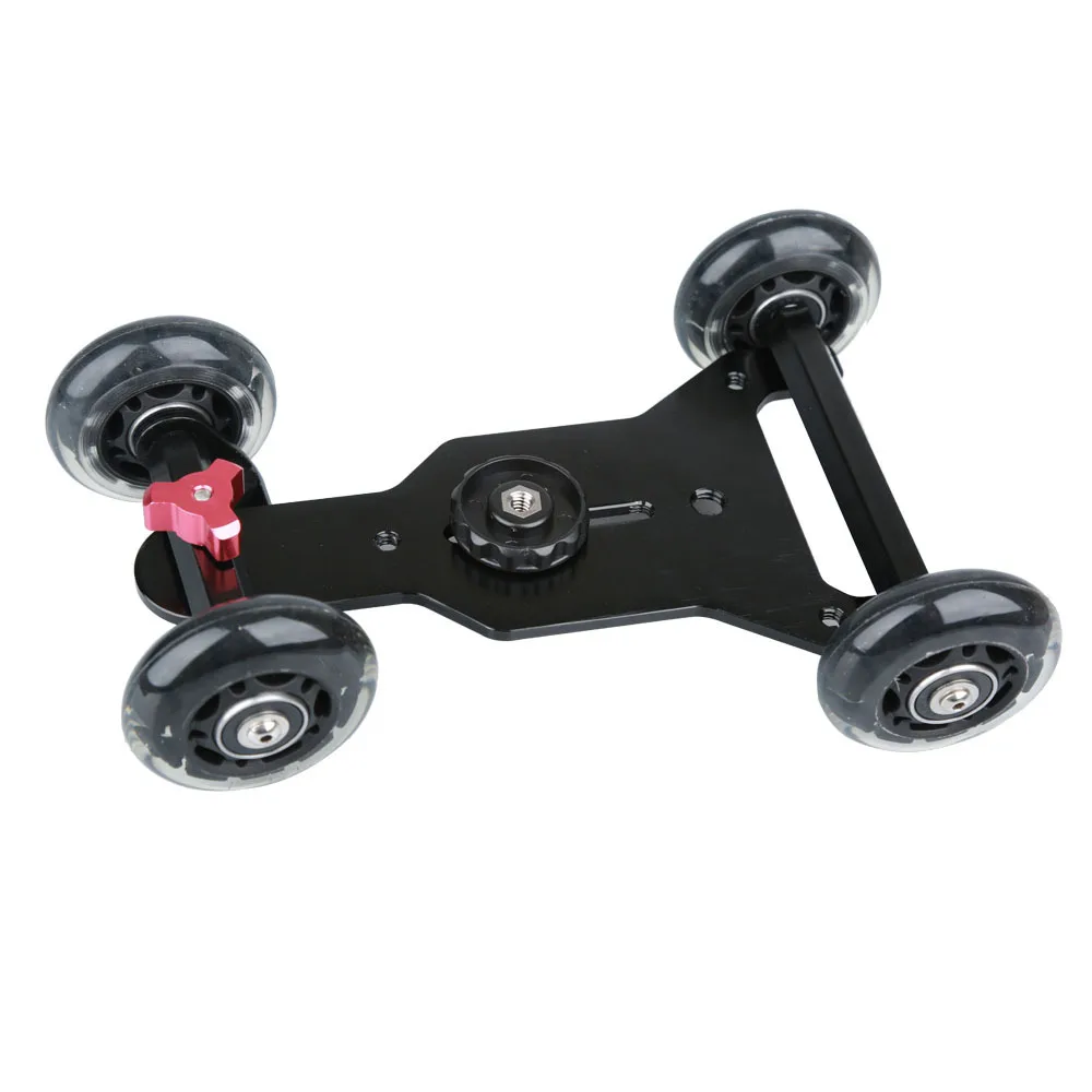 Mini Four wheels Scaled Camera Dolly Skater Camera Dolly Car with Retractable Handle Grip for