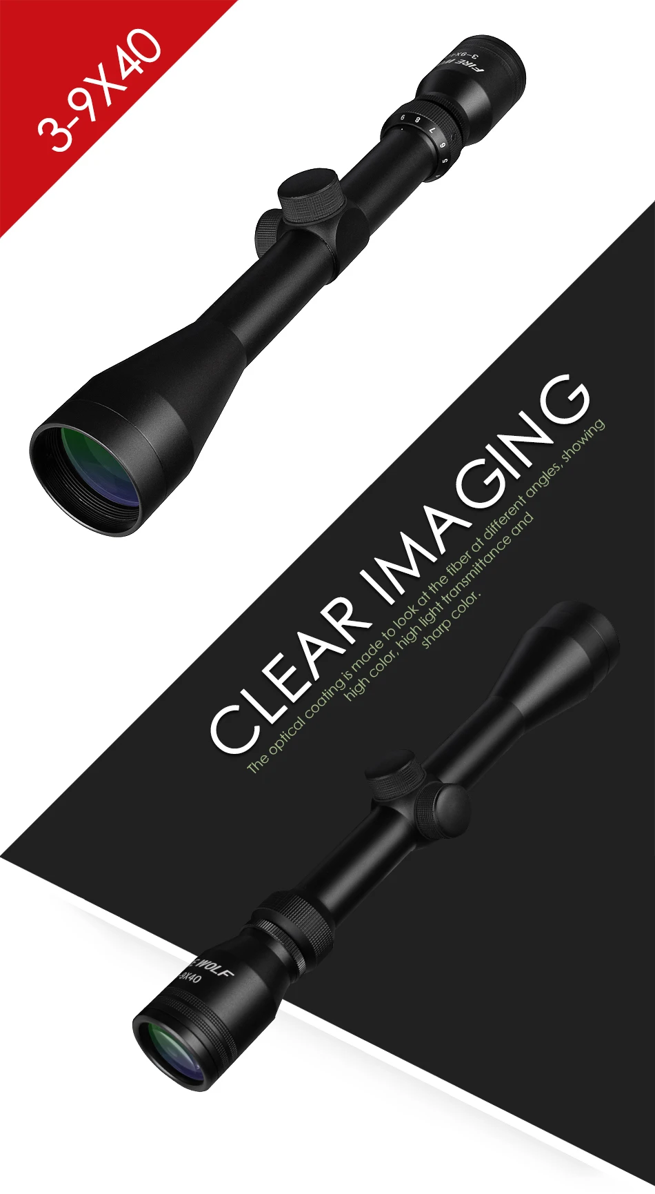 Pistola de Rifle ar ao ar Caça Livre Óptica Sniper Cervos Escopo Montar Trilho 3-9x40 Mil Dot 2 3-9x40 caça mil dot pistola de rifle