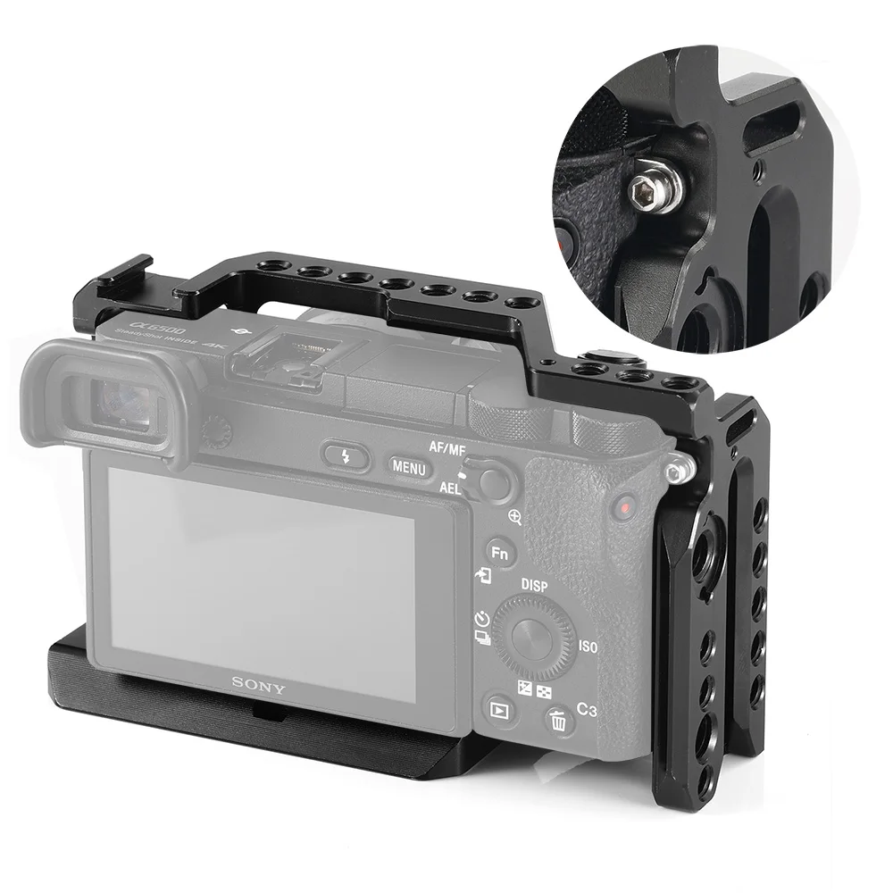 Comprar Jaula de cámara de aleación de aluminio para Sony A6500 A6300 versión actualizada plataforma protectora de cámara Dslr para Sony A6500 1889