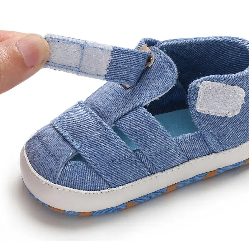 Fashion Baby Sandals Toddler Infant Hollow Soft Crib Sole Canvas Shoes Little Girls Boys Kids Soft Crib Prewalker Sandals Clogs