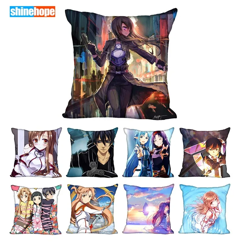 

Custom Decorative Pillowcase Sword Art Online Square Zippered Pillow Cover 33x33,40x40,45x45cm(One Side)Pillow Case
