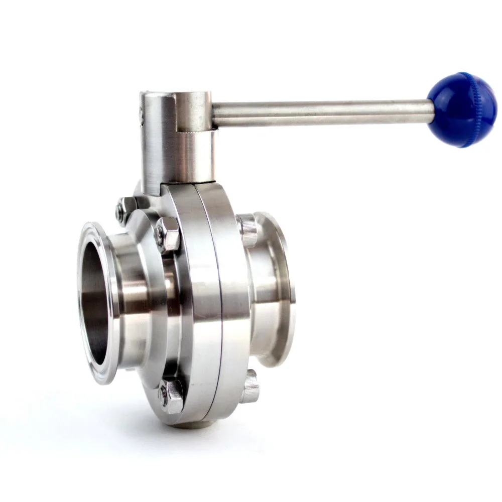 Sanitary Stainless Steel 304 Butterfly Valve 1" Tri Clamp Silicone Sealingin Valve from Home