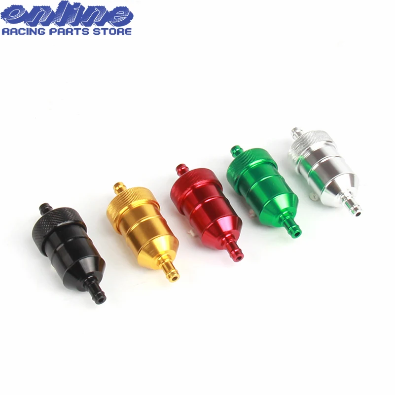 Universal Aluminium Inline Fuel Oil Filter 1/4" 6mm Motorcycle Pit Dirt