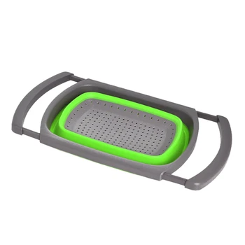 

Creative Silicone Strainer Fruit Vegetable Wash Colanders Scalable Vegetable Drain Basket Wash Basket Kitchen Gadgets