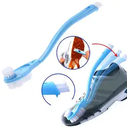 Длинная пластиковая ручка обувь мытье щетки очиститель кроссовки очистки двойной голова блюда инструменты для уборки дома
