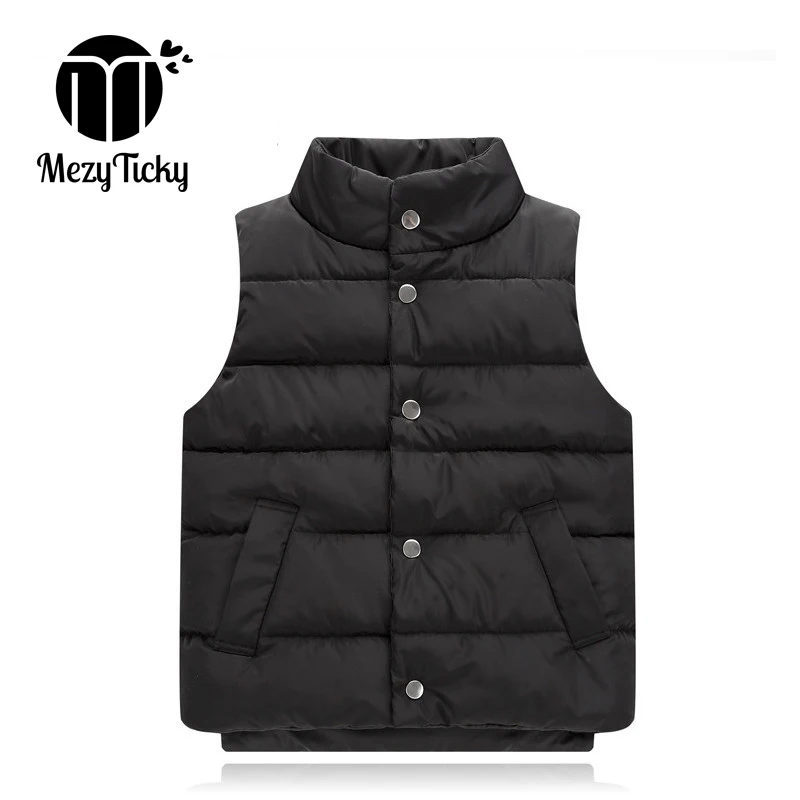 

Children's Warm Down Cotton Vest Girls Autumn Winter Thickening Coats Baby Boys Outerwer Stand Vests Kids Solid jacket Clothing