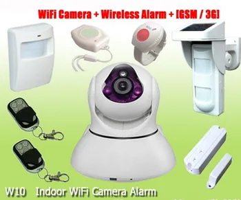 

Wireless WiFi Alarm Camera Home Alarm System with Wireless Alarm Sensors Solar PIR Detector