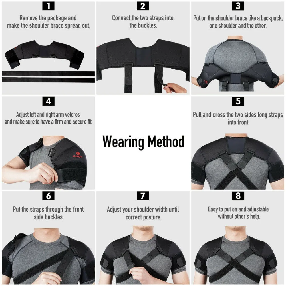 Adjustable Shoulder Support Brace Strap Sport Gym Therapy Arm Joint Bandage  Wrap