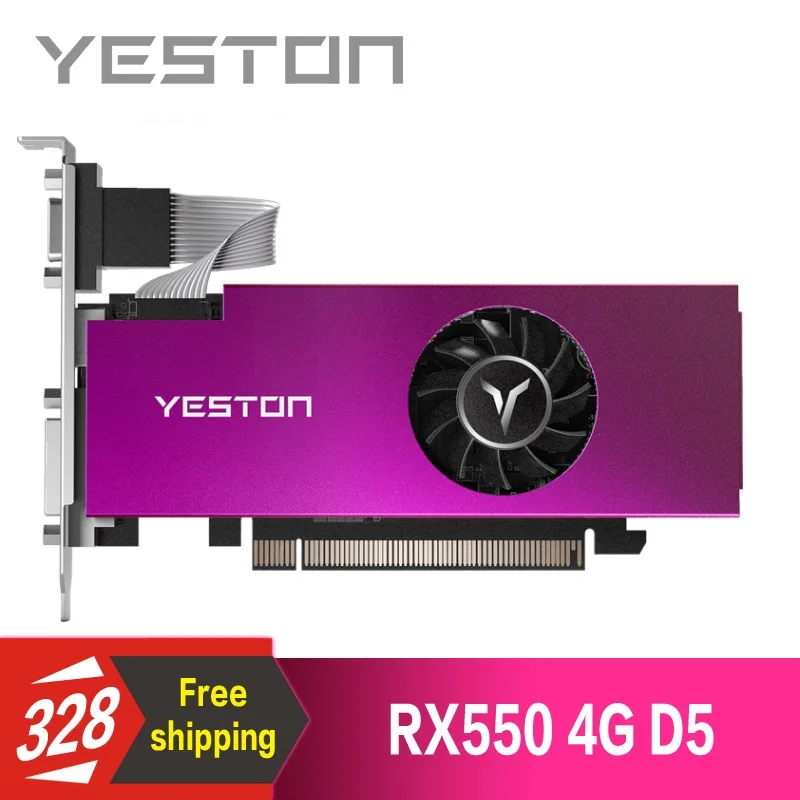 

Yeston Radeon RX550 4GB GDDR5 PCI Express 3.0 DirectX12 Single Slot graphics card VGA+HDMI+DVI-D graphics card of Desktop