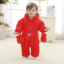 Cadeau de noël pour bébé vêtements D’hiver thermique coton outwear bébé un morceaux coton barboteuses