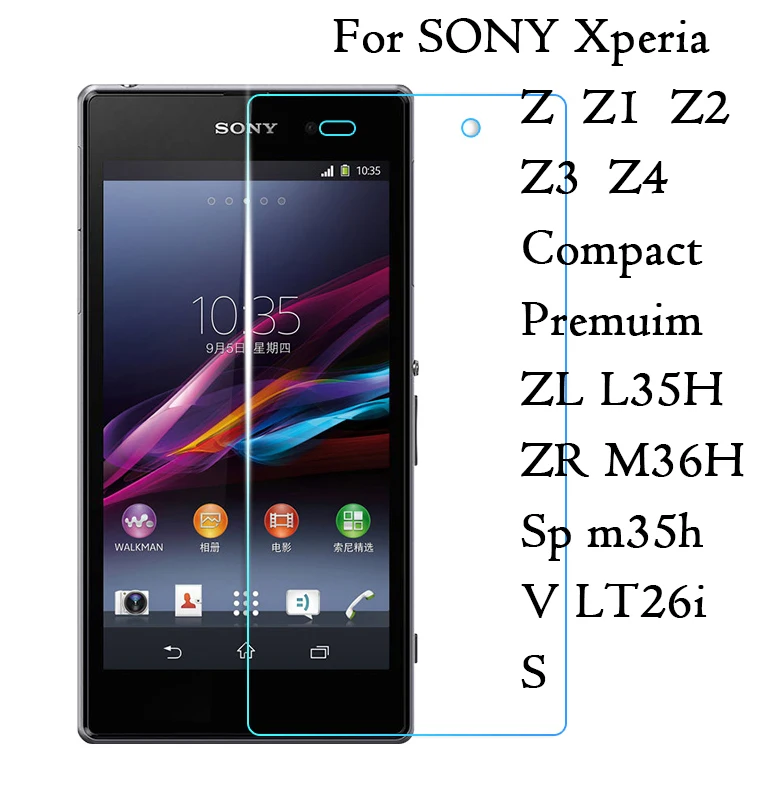 Закаленное Стекло для sony Xperia Z1 Z2 Z3 Z4 компактный ZR Sp LT26I Экран протектор