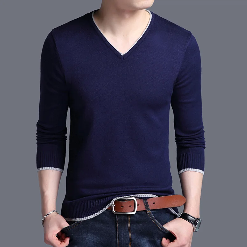 New arrival Spring autumn Men Casual long sleeve T-shirt men V neck European Style knitted Sweater Tops Tees mens clothing New arrival Spring autumn Men Casual long sleeve T-shirt men V neck European Style knitted Sweater Tops Tees mens clothing