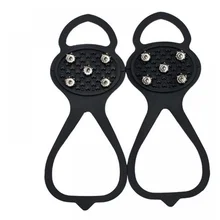 1 Пара Противоскользящие снежные альпинистские кошки резиновая ручка Спайк открытый подъем железные скобы