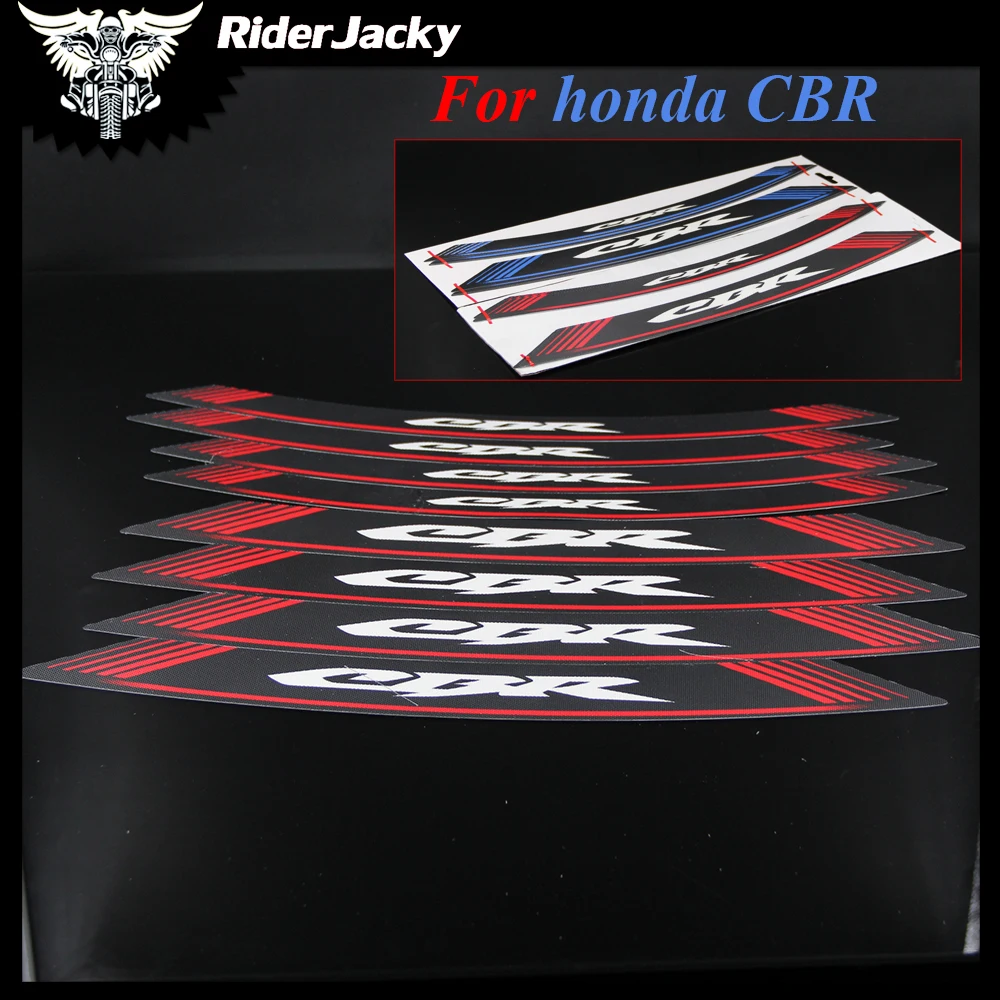 

RiderJacky "CBR" logo MOTORCYCLE Rim Strips Wheel Stickers Decals For Honda CBR600RR CBR1000RR CBR 600RR CBR 1000RR