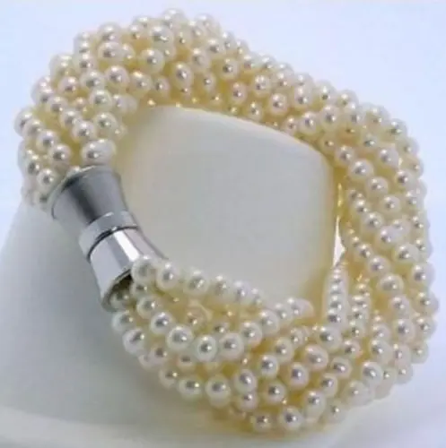 

FREE SHIPPING HOT sell new Style >>>>HOT SELL GENUINE AAA+ AKOYA white The small particles pearl bracelet 8 inch