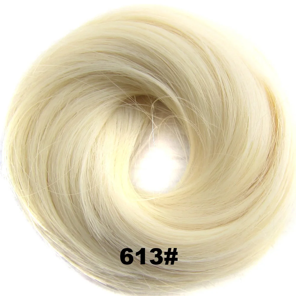 Similler резинка прямые резинки пончик-шиньон обертывание волос высокотемпературное волокно синтетические волосы штук коричневый 613# свадьба - Цвет: 613