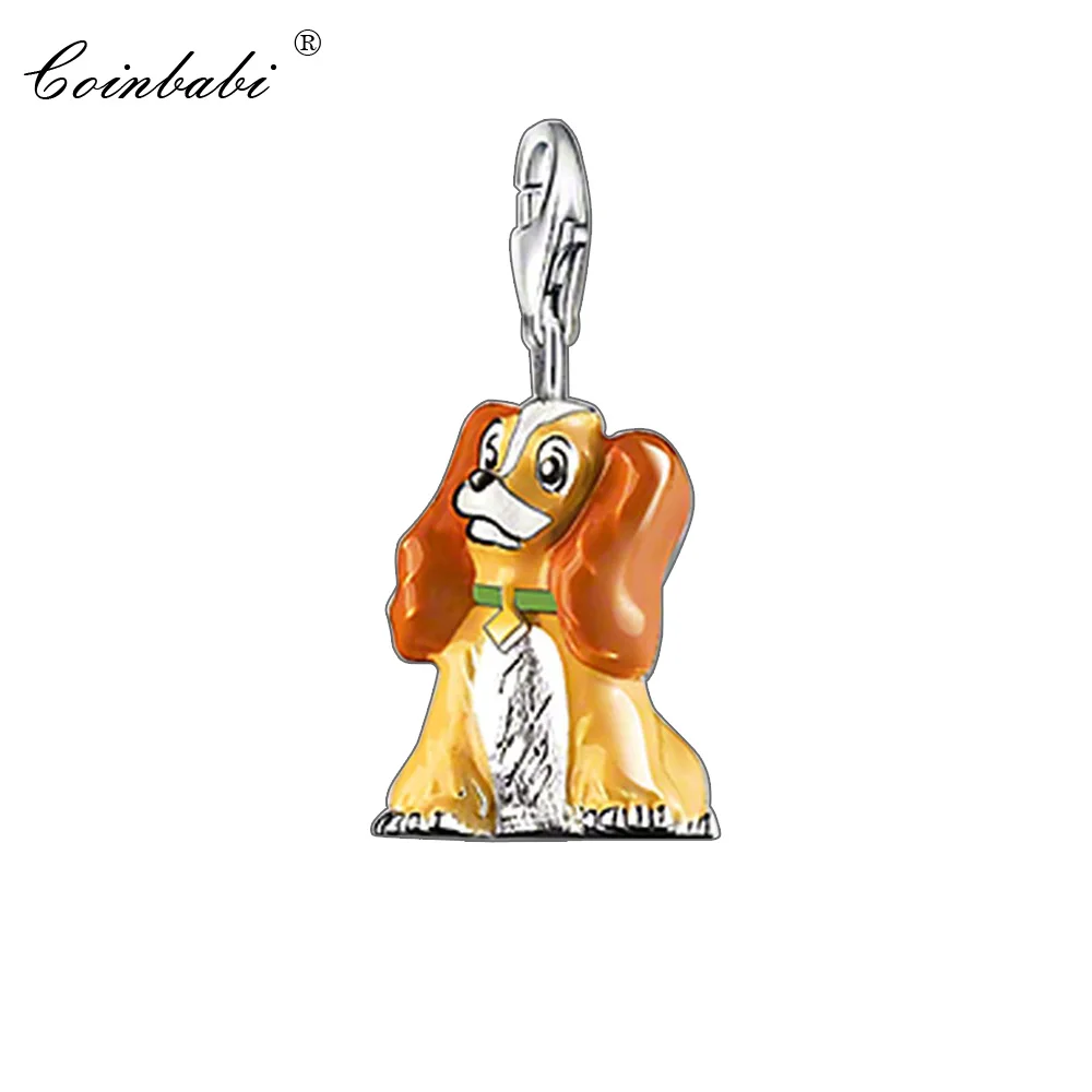 

Charm Pendant Lady Dog,2018 Fashion Jewelry Cute Pure 925 Sterling Silver Gift For Women Fit Bracelet Necklace