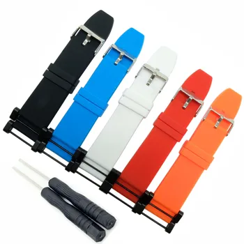 

24mm Silicone Rubber Watchband For Suunto Core Essential Series Watch Band Strap Belt Repalce And All Black Adapter + 2Pcs Tools