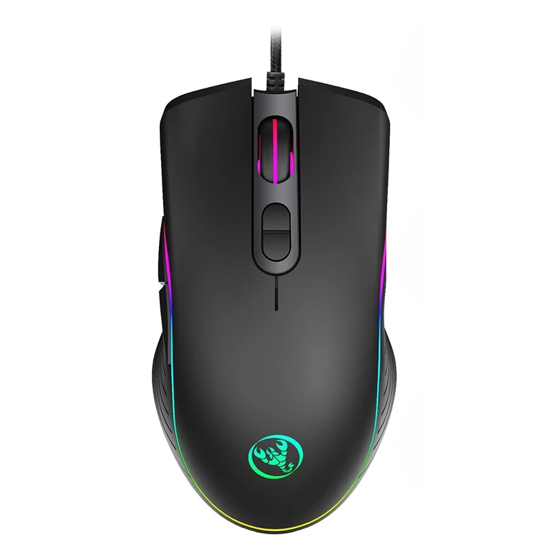 

Hxsj A867 Gaming Mouse 7 Buttons 6400Dpi Optical Usb Wired Desktop Mice Rgb Backlit Mice For Game Gamer