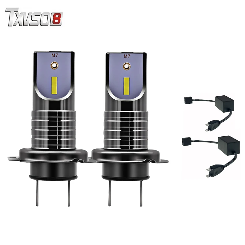 

TXVSO8 2Pcs h7 led car headlight bulbs with canbus Kit CSP Chips White 6000K 55W led Headlamp Bulb 12V auto Fog Light Moto lamp