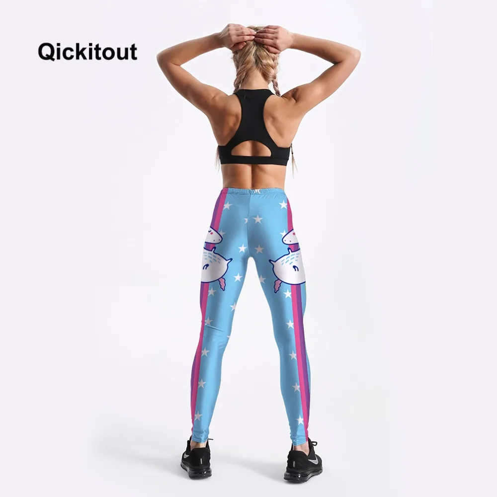 Qickitout леггинсы для фитнеса женские Леггинсы Радуга мультфильм прекрасный