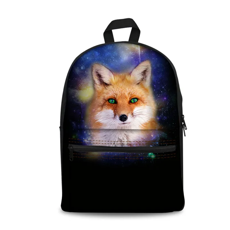 FORUDESIGNS/ рюкзак с изображением галактики лисы, школьные сумки для девочек, школьные сумки для подростков, Джинсовый Рюкзак с принтом лисы, школьный рюкзак, ранец - Цвет: CC3706J