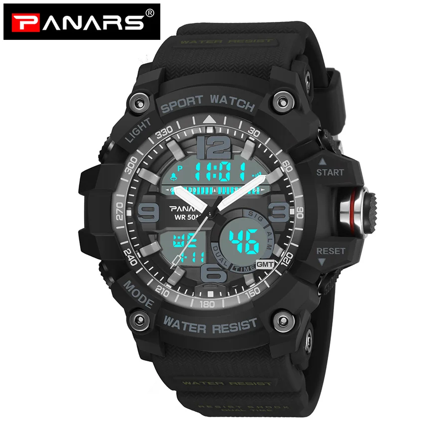 

PANARS Men Watches 2018 Luxury Top Brand Mens Sport LED Digital Waterproof G Style Wristwatch Fitness Shock Relay Watches