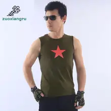 Новая армейская Военная футболка для пеших прогулок, летняя Мужская хлопковая футболка с круглым вырезом, Спортивная майка без рукавов, тактическая футболка