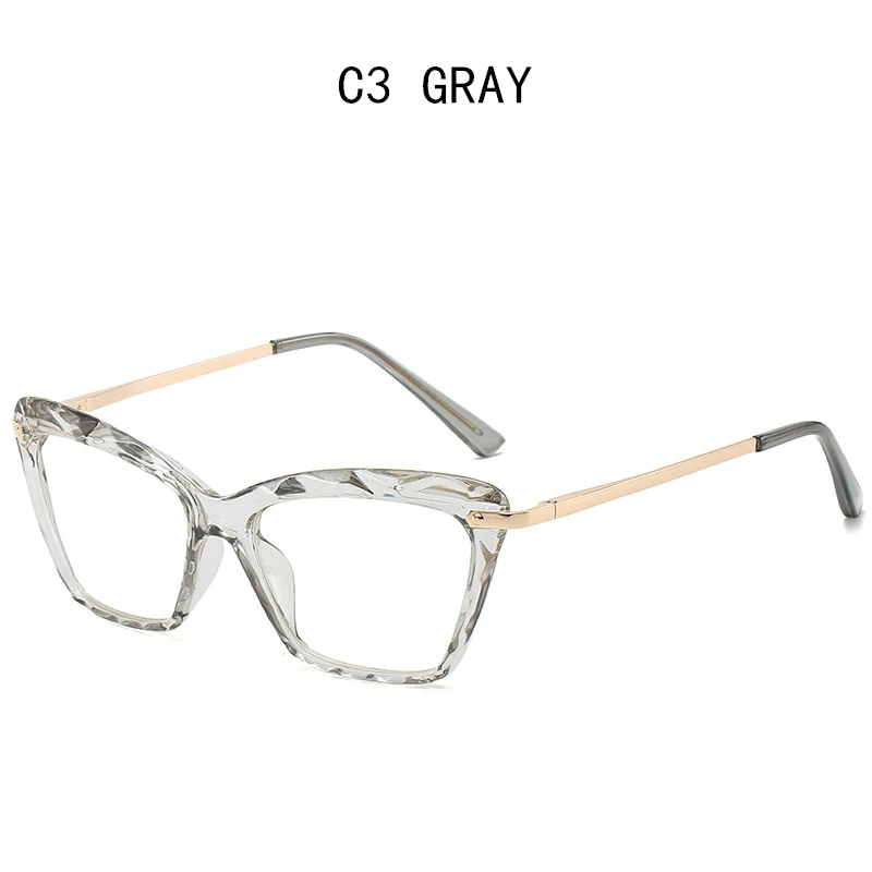 Модные квадратные оправы для очков для женщин, Прозрачная Сексуальная оправа кошачий глаз, трендовые стильные брендовые оптические компьютерные очки - Цвет оправы: Gray