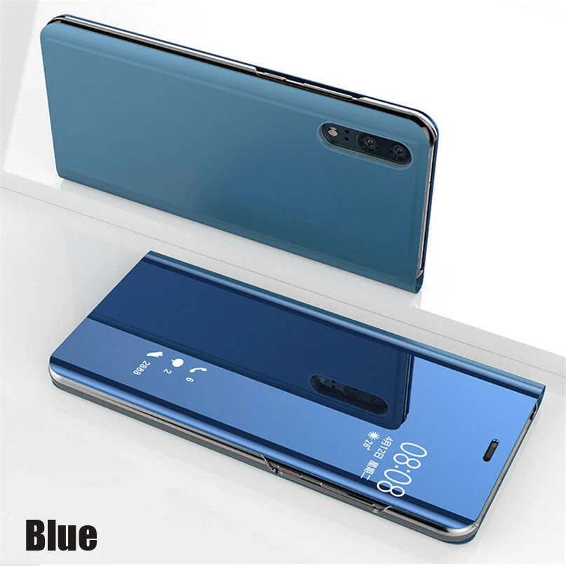 Y9 зеркало заднего вида флип чехол для huawei P30 Pro P20 Lite P10 P9 P8 Коврики 20 10 Honor 10i 8X8 P Smart плюс Стенд кожаный чехол - Цвет: Blue