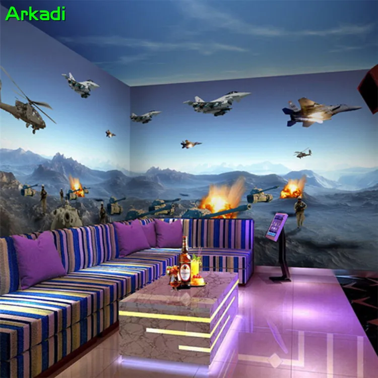 Пользовательские 3D персональные визуальные фото обои для военных игр Фреска KTV