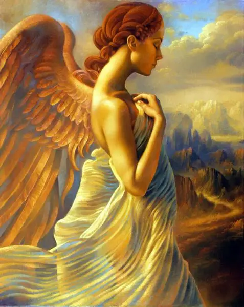 Oil painting art Portrait beautiful  angel girl