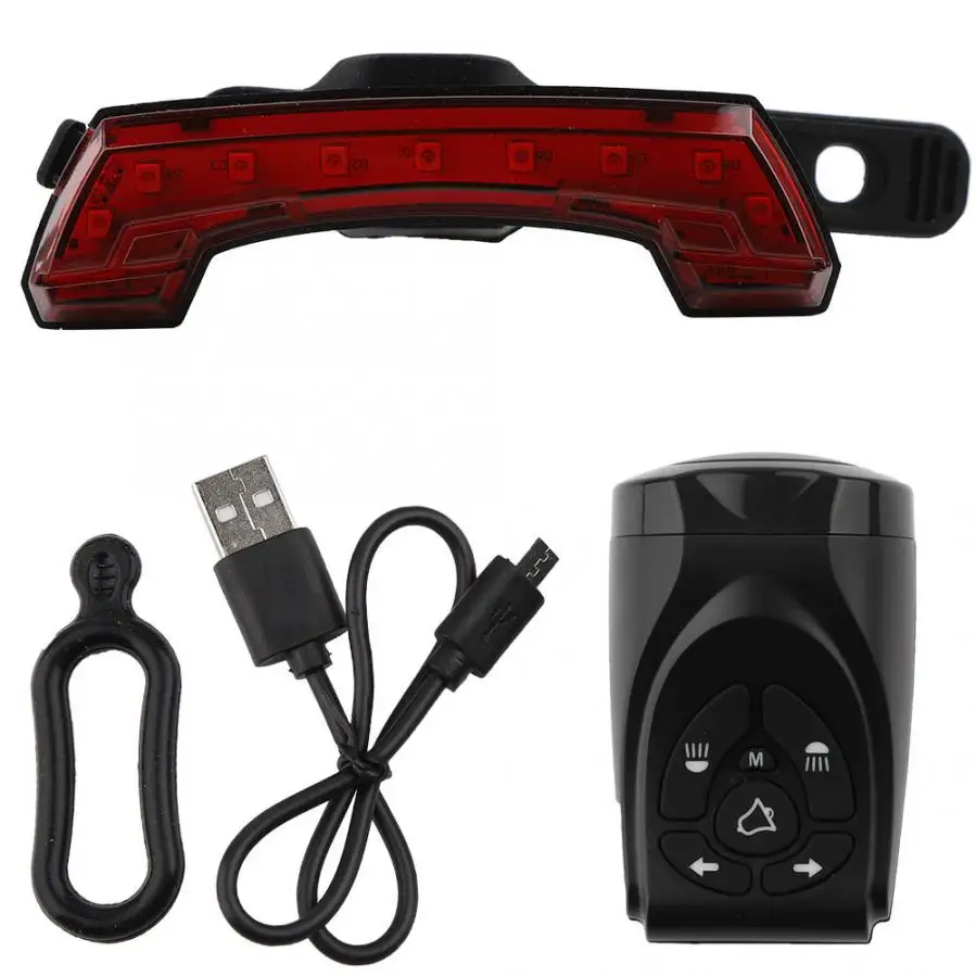 

USB Rechargeable Bicycle Tail Light Cycling Mountain Road Bike Safety Warning Light Wireless Remote Control Turn Signal Tailight