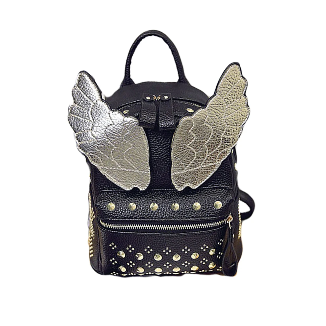 2017 Fashion Casual PU Leather Angel Wings School Backpacks for Teenage Girls Mochila Bolsas Travel laptop