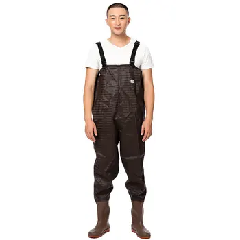 0.8mm Thick One-Piece Winter Fishing Waders Cotton+PVC Breathable Waterproof Fishing Wear Dichotomanthes End Waders for Fishing 0.8mm Thick One-Piece Winter Fishing Waders Cotton+PVC Breathable Waterproof Fishing Wear Dichotomanthes End Waders for Fishing