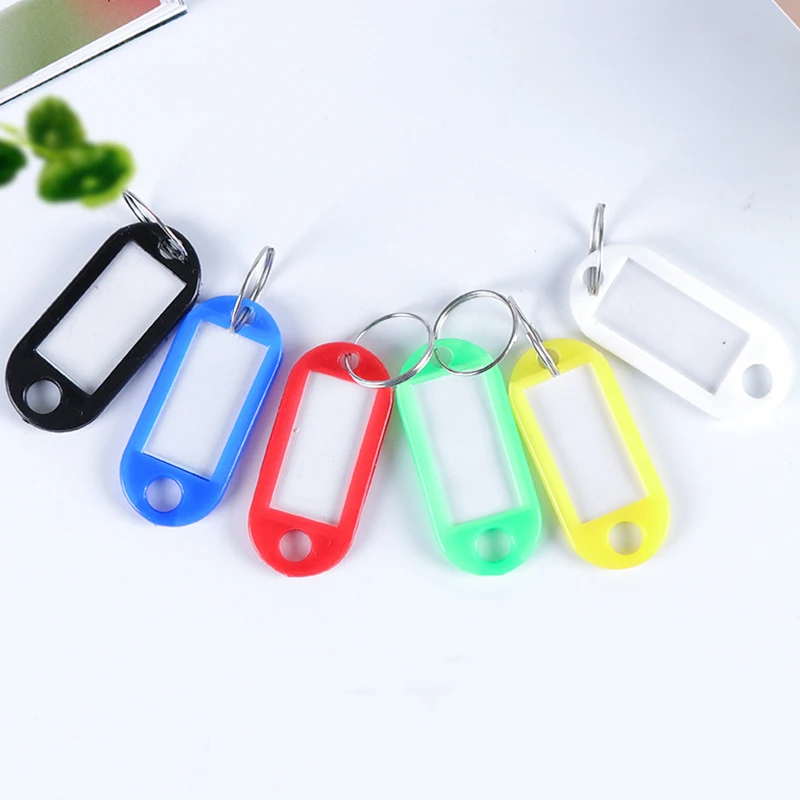 

Binder index dividers plastic keychain name tag split baggage keyring ID labels