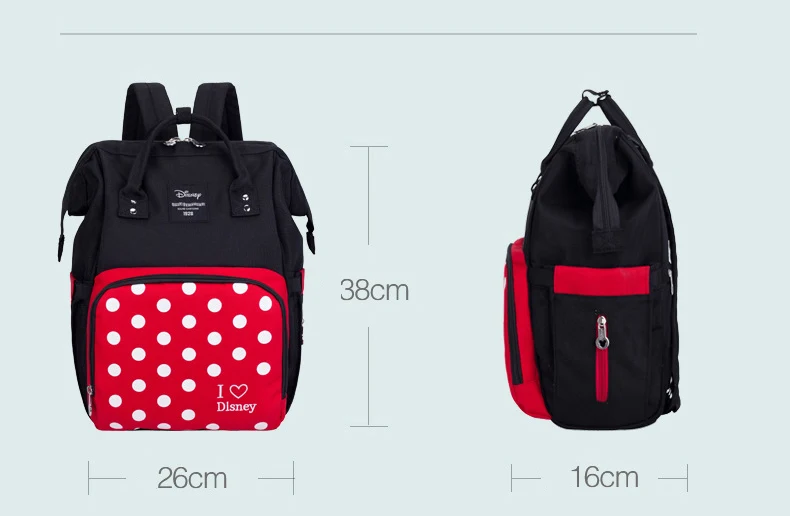 Disney Новый красный горошек многофункциональная сумка большой Ёмкость для мамы рюкзак для путешествий пеленки рюкзак для матерей с крючками