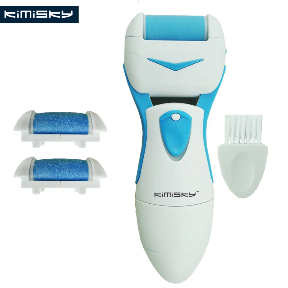 

KIMISKY Blue Strong Electric Pedicure Tools Foot File Electric Foot Callus Remover PK Scholls file Foot Care Tool 2 Roller Heads