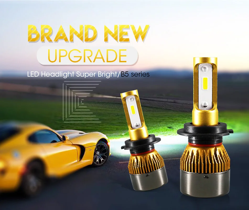 Hlxg 2Pcs 8000K Bule White H7 Led H4 H11 Mini 9005 HB3 9006 HB4 12000LM 72WSet Headlight bulb H8 H9 luces led para auto 12V 24V (1)