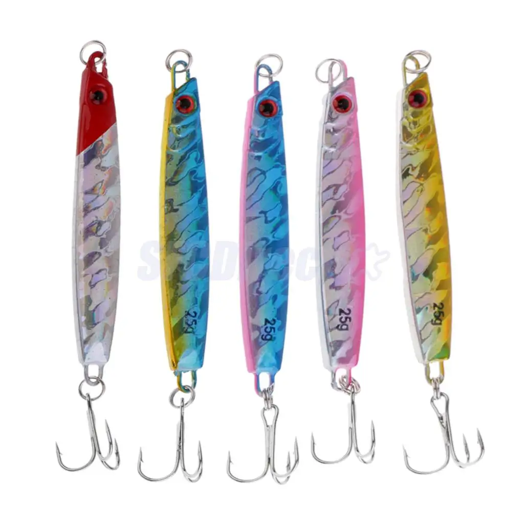 5Pcs Metal Fishing Jigs Saltwater Deep Sea Fish Metal Hard Baits Heavy